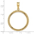 thumbnail image 4 of 14k Yellow Gold Beaded Edge Prong Setting Coin Bezel Pendant Mounting - Fits 27mm, 4 of 4