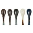 thumbnail image 2 of 5 Pieces Japanese-style Retro Ceramics Soup Spoons Japanese Style Rice Spoon Flatware Asian Serving Spoons Appetizers Tableware Meal Partner for Salad Noodles, 2 of 9