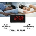 thumbnail image 3 of Alarm Clock Radio with Bluetooth, Dual Alarm, Nightlight, Dimmable Red LED Display, iTOMA, 3 of 7