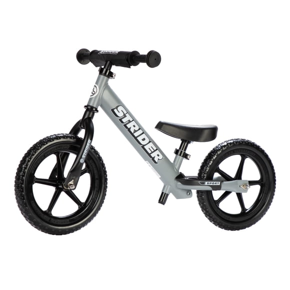 Bicicleta Balance Strider Sport de 12 pulgadas, gris mate, para niños de 1 a 4 años