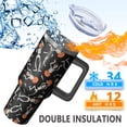 thumbnail image 2 of Spooky Halloween 40oz Tumbler - Pumpkin Pattern w/Handle, Huge Insulated Cup, Last Minute Gift! Keeps Drinks Cold 26Hrs, 2 of 4