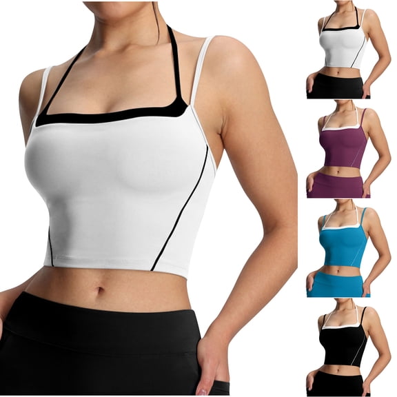 Ashirexll Womens Casual Tops, Sleeveless Tops for Women, Running Sports Fitness Heat Absorbing Perspiration Wicking Yoga Camisole