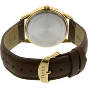 Timex Mens Easy Reader Date Brown/Gold/Cream 38mm Casual Watch, Leather Strap