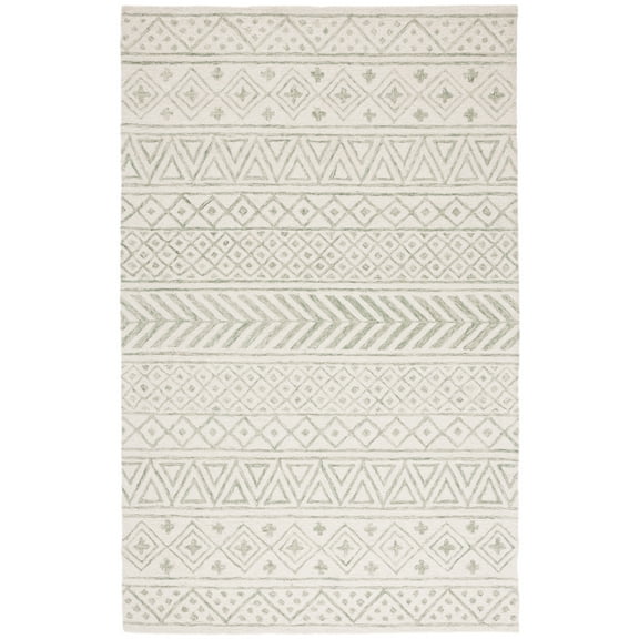 SAFAVIEH Metro Beaumont Southwestern Area Rug, Ivory/Light Green, 3' x 5'
