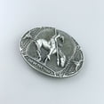 thumbnail image 3 of Antique Silver Rodeo Cowboy Western Oval Belt Buckle, 3 of 4
