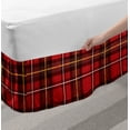 thumbnail image 2 of Plaid Bed Skirt, Old European Cultural Pattern with Geometrical Design Elements Checkered and Abstract, Elastic Bedskirt Dust Ruffle Wrap Around for Bedding Decor, 4 Sizes, Multicolor, by Ambesonne, 2 of 2