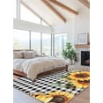 thumbnail image 2 of Pastoral Sunflower Area Rug for Bedroom 3x5 Ft Country Floral Plants Black Buffalo Plaid Super Soft fuzzy Throw Rug Non-Slip Fluffy Plush Indoor Floor Carpet for Living Room Nursery Home Decor, 2 of 8