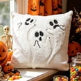 thumbnail image 5 of Yeciiwht Halloween Throw Pillow Cover – 16*16inch Embroidered Linen Cushion Pillow Case with Halloween Themd Designs, Invisible Zipper, Machine Washable, 5 of 6