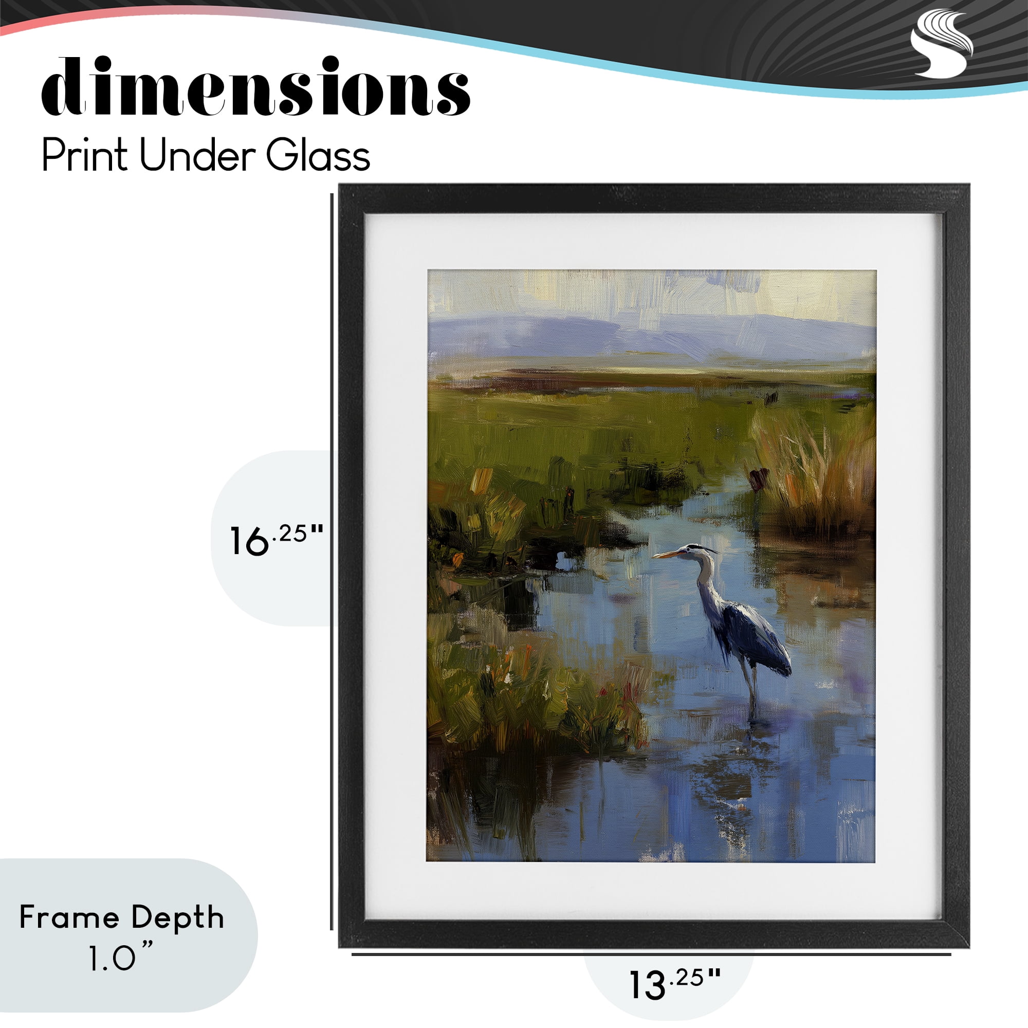 Stupell Industries Bird Among The Reeds Black Framed Print Under Glass, design by Svetlana Aleynikova