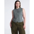 thumbnail image 2 of Scoop Women's and Women’s Plus Mockneck Sweater Vest with Gold Tone Buttons, Midweight, Sizes XS-4X, 2 of 5
