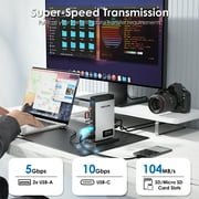 Dock Station 140W charge USB Dock with 8K HDMI/DisplayPort, RJ45, 10Gbps USB, SD/TF for M1/M2/M3&Win