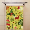 thumbnail image 4 of Set of 2 Pcs SKYSONIC Fingertip Hand Towels Christmas Elements New Year Decorations Absorbent Face Bath Towels for Bathroom Kitchen 30"x15", 4 of 6
