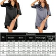 thumbnail image 5 of Sunisery Womens Nightgown Sleepshirt Satin 3/4 Long Sleeve Button Down Pajama Tops Boyfriend Style Sleepwear Shirts Dress, 5 of 5