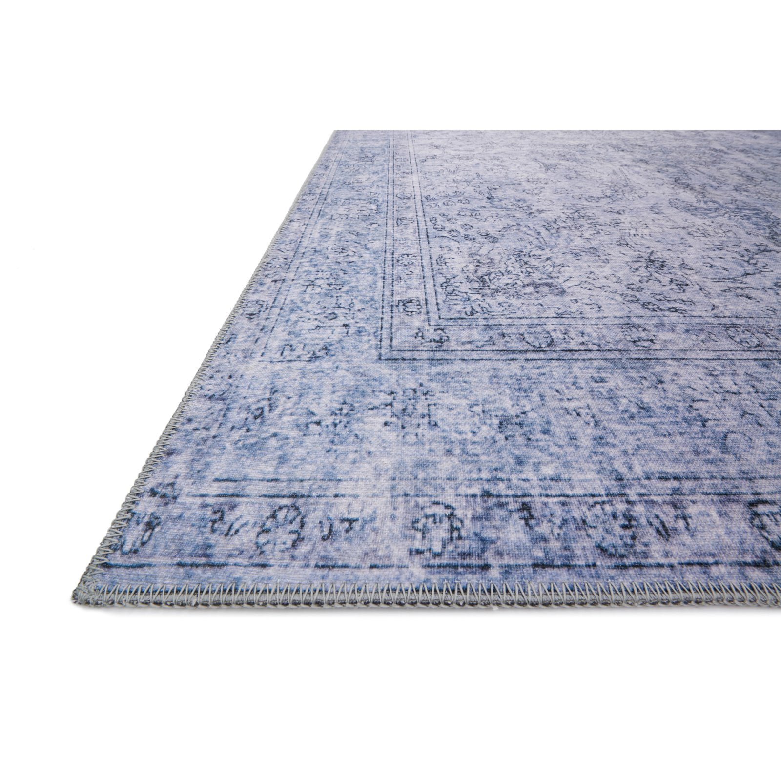 Loloi Loren Collection LQ-09 Slate Oriental Area Rug 2'-6" x 7'-6"