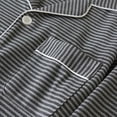 thumbnail image 6 of Juslio Mens Pajama Sets Striped Collar with Pockets Homewear Long Sleeve Tops and Elastic Waist Pants 2-Piece Matching Pajamas Sets L, 6 of 9