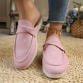 thumbnail image 4 of Women's Fashion Casual Backless Loafers, Comfortable Flat Mules, Stylish Ethnic Trendy Half-Slippers, Soft Faux Material, Perfect for Leisure Outdoor Daily Wear Pink E, 4 of 5