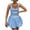 Light Blue, variant on 2024 Womens Summer Flowy Mini Tank Dress Spaghetti Straps Babydoll Dress Casual Puffy Beach A-Line Skater Swing Sundress Hot Pink L
