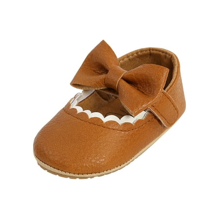 Puntoco Baby Girls Mary Jane Flats with Bowknot Ballet Slippers Toddler First Walkers Infant Princess Wedding Christmas Dress Shoes Kids Shoes Clearance