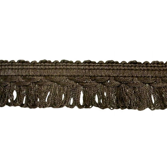 1 1/4" (3cm) Thin Double Layer Loop | Fringe Trim # LF0125,, Mocha Brown #06 (Dark Brown) Sold By The Yard (36"/3 ft/0.9m)