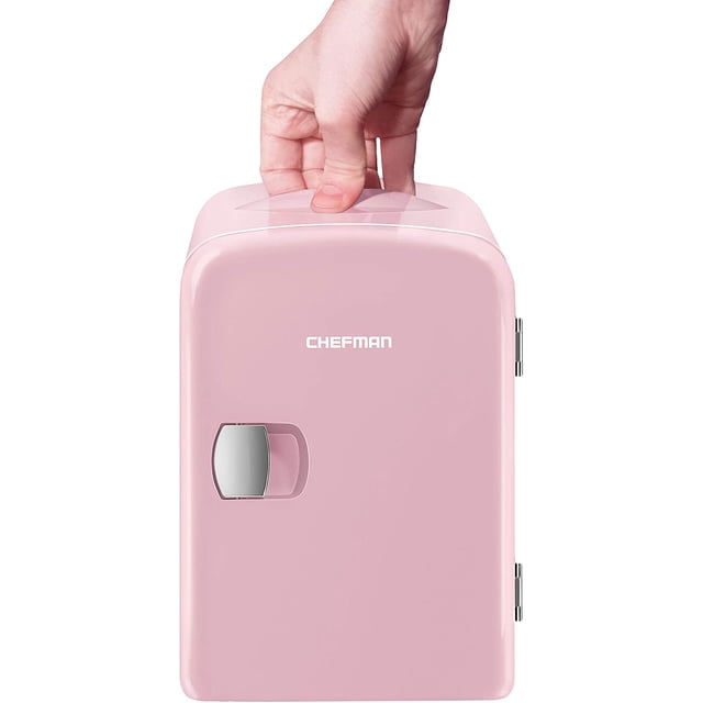 Chefman Mini refrigerador personal rosa portatil enfria o ca Chefman Chefman
