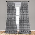 thumbnail image 4 of Ambesonne Tribal Curtains, Zigzag Triangle Monochrome, Pair of 28"x84", Dark Grey White, 4 of 4
