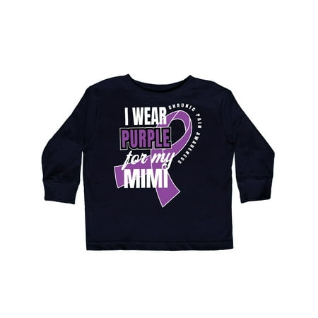 

Inktastic Chronic Pain I Wear Purple For My Mimi Gift Toddler Boy or Toddler Girl Long Sleeve T-Shirt