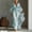 Blue, variant on Morttic Women's Summer Vacation Beach Feather Print V-Neck Flowy Maxi Dress – Waist-Cinched Batwing Sleeve Loose Dress Beige,S