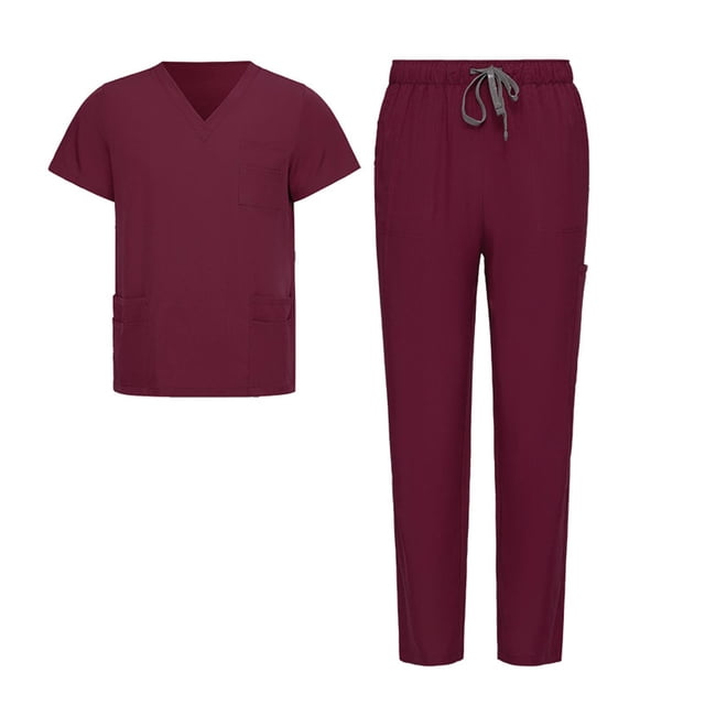 Conjunto de uniforme médico para mujer y hombre, suave, clásico, absorbente de sudor, uniforme de enfermería para enfermera SG