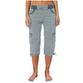 thumbnail image 2 of ABATAB Cargo Capris for Women Hiking Casual Summer Capris Pants Outdoor Casual Travel Pull on Fashion Crop Trousers with Pockets, 2 of 4