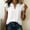 *White, variant on ClodeEU Women's V Neck Ruffle Cap Sleeve Blouse,Casual Loose Solid Summer Top Black,Women's Plus L