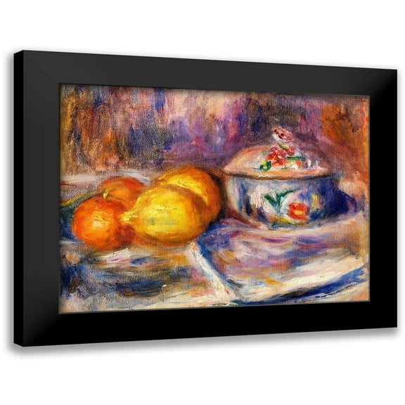Renoir, Pierre-Auguste 14x12 Black Modern Framed Museum Art Print Titled - Fruit and Bonbonniere 1917