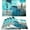Turquoise, variant on Turquoise and Grey Placemats Set of 4 Modern Art Teal Placemats Heat Resistant Non-Slip Artwork Dining Placemats Washable Table Mats for Home Kitchen Decor