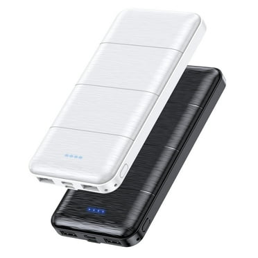 Gazsocy 2 Pack Power Bank ,15 Watt Fast Charging Portable Charger,Compatible  All USB Type Devices (Deep Black and White)
