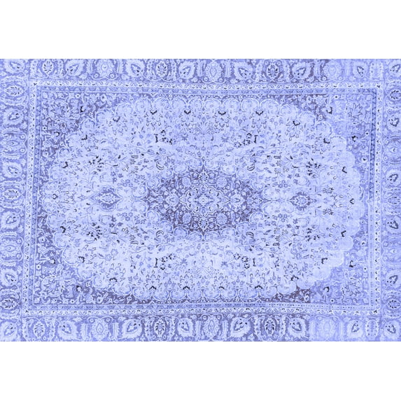 Ahgly Company Indoor Rectangle Abstract Blue Modern Area Rugs, 5' x 8'