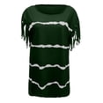 thumbnail image 3 of Uhndy Women's Short Sleeve Stripe T Shirts Loose Casual V Neck Tunic Casual Short Sleeve Shirts-LQ, 3 of 5