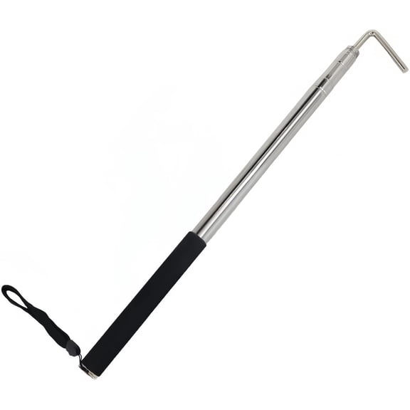 SCOTTCHEN RV Awning Rod Opener Easy Reach Telescopic Puller 13-3/4" to 44-3/4" Stainless Steel Silver & Black - 1pack