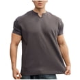 thumbnail image 2 of pstuiky camisetas de hombre, Blusas casuales de verano para hombre, de manga corta, color liso, con cuello en V, holgadas y elásticas, para fitness camisas casuales para hombre xl, 2 of 5