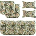 thumbnail image 4 of ARTPLAN Outdoor Loveseat Cushions,5 Piece Wicker Chair Cushions Set,Tufted Cushons for Wicker Bench Patio Furniture,Floral, 4 of 6