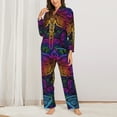 thumbnail image 3 of Junzan Indian Mandalas Dragonfly Print Womens Pajama Sets,Long Sleeve Button Down For Women Pjs 2 Piece, 3 of 9