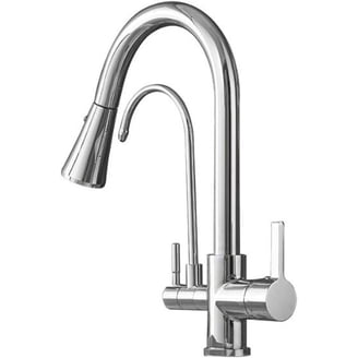 Gourmetier American Classic Single-Handle Kitchen Faucet With Brass Sprayer - Brushed Nickel Finish 7 thumbnail image