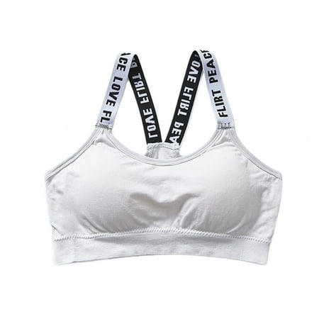 

Womens Sexy Sports Bra Tops Wire Free Adjustable Bras for Daily Outdoor Fitness Wear Gray One Size