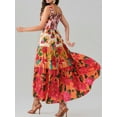 thumbnail image 4 of Mevireiy Women Y2K Flowy Smocked Maxi Dress Sleeveless Tie Shoulder Boho Floral Beach Sundresses, 4 of 7
