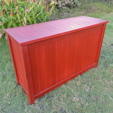 Royal Fiji Acacia Rectangular Storage Trunk, Barn Red