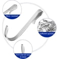 thumbnail image 3 of Triani 20Pcs J Shaped Hook Stainless Steel Hanger Hooks Hanger Clip-on Hooks Hanging Sink Grid J Hook Hooks Bedroom Accessories for Kitchen Office Bedroom(Silver), 3 of 7