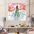 thumbnail image 2 of Designart 'Beautiful Woman Wearing Fashionable Clothes In Park' Traditional Framed Canvas Wall Art Print, 2 of 5