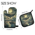 thumbnail image 2 of Yayeee Oven Mitts and Pot Holder Set of 2 Heat Resistant Kitchen Gloves Baking Hot Pad, Whale and Moon, 2 of 5