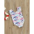 thumbnail image 3 of TSEXIEFOOFU Toddler Baby Girl Fly Sleeve One Piece Swimsuit, 3 of 8