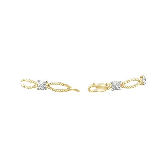 White Diamond Accent 14kt Gold over Silver Fashion