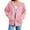 Pink, variant on Zip Up Hoodie Women 2026 Fall Winter Trendy Long Sleeve Plain Hoodie Sweatshirt Jacket Coat Outerwear with Pockets
