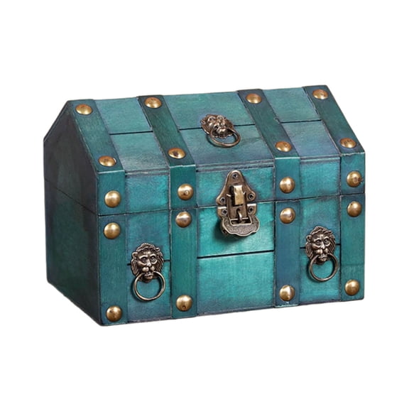 CIYISON Decorative Wooden Treasures Box Equipped With Antique Lock Secure Privacy Storage